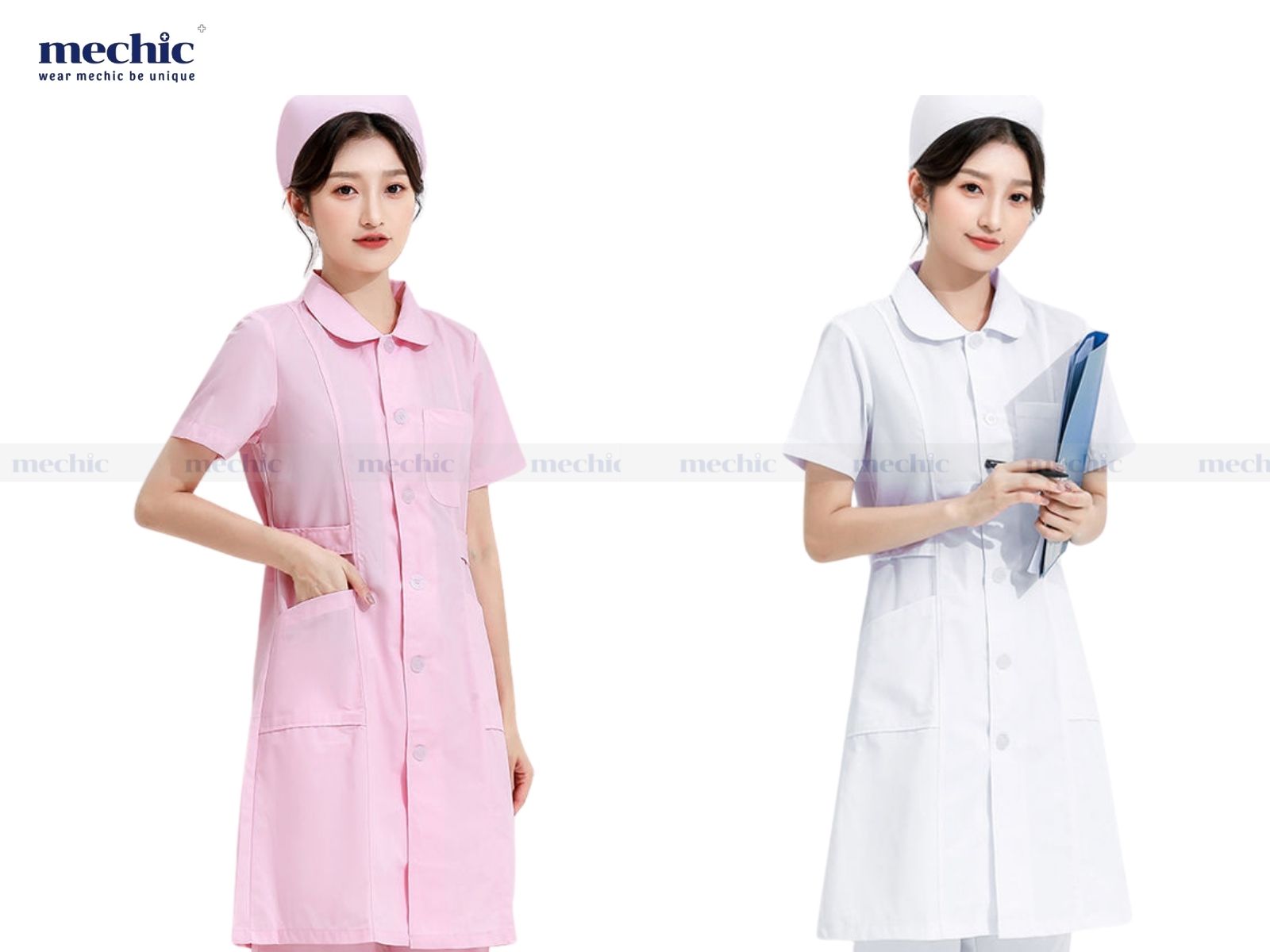 Đồng phục blouse cho điều dưỡng và y tá thiết kế linh hoạt, dễ vận động