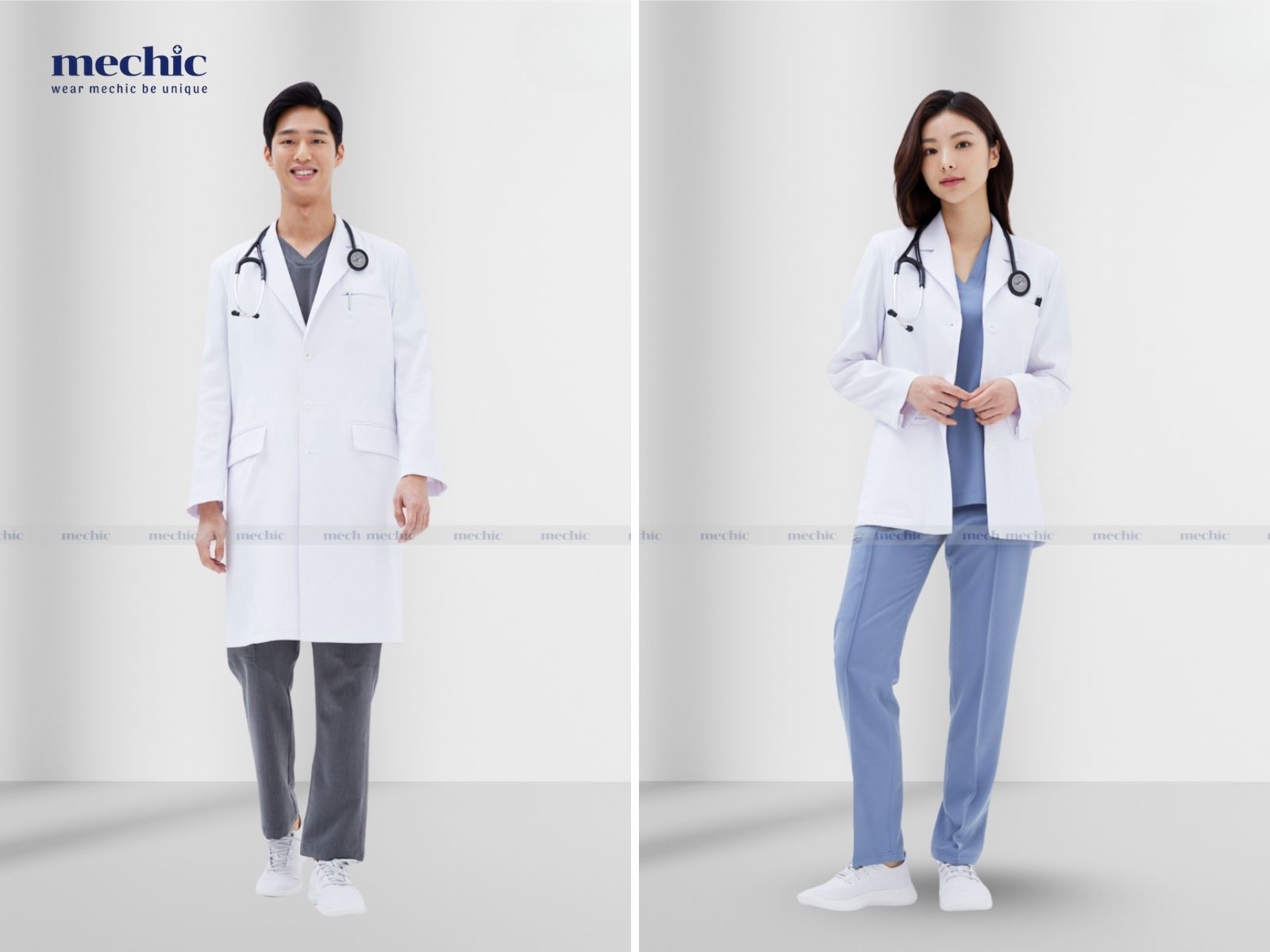 Áo blouse chuyên dụng cho dược sĩ, nhân viên nhà thuốc gọn gàng, lịch sự