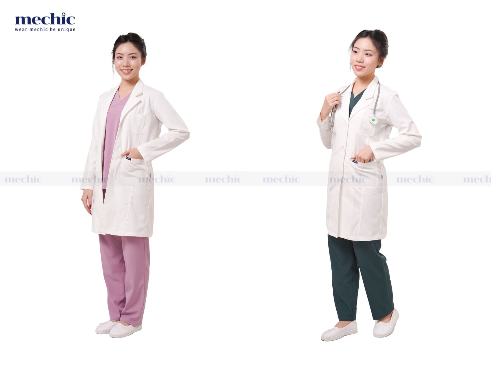 Mẫu áo blouse tay dài trắng vải dày tại Mechic mang lại sự thoải mái và tiện lợi tối đa cho người mặc