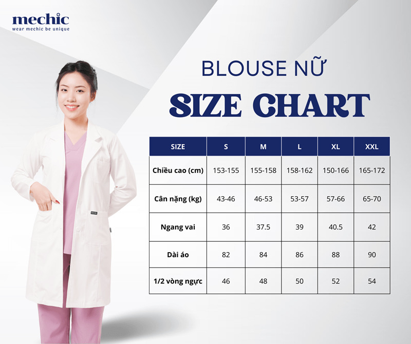 Bảng size áo blouse nữ