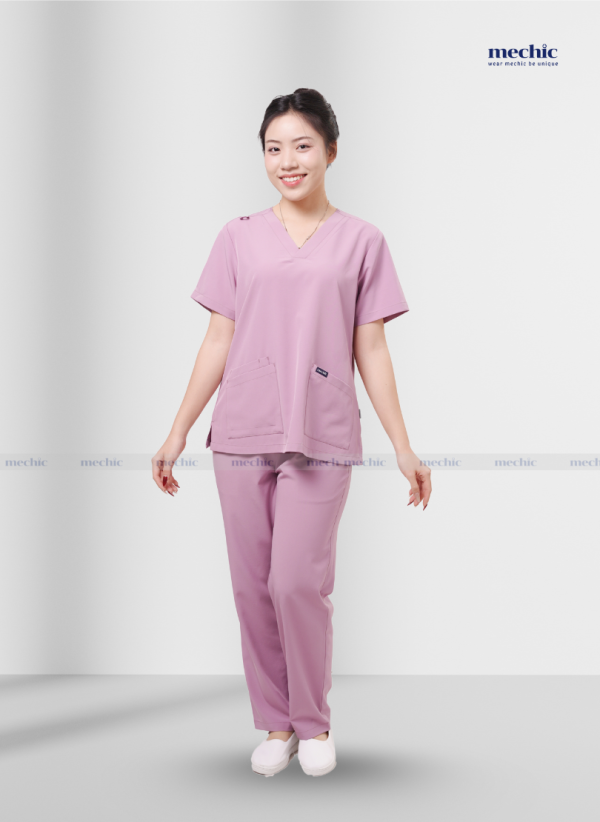 Bộ Scrub Cổ Tim Nữ Ngắn Tay 01 