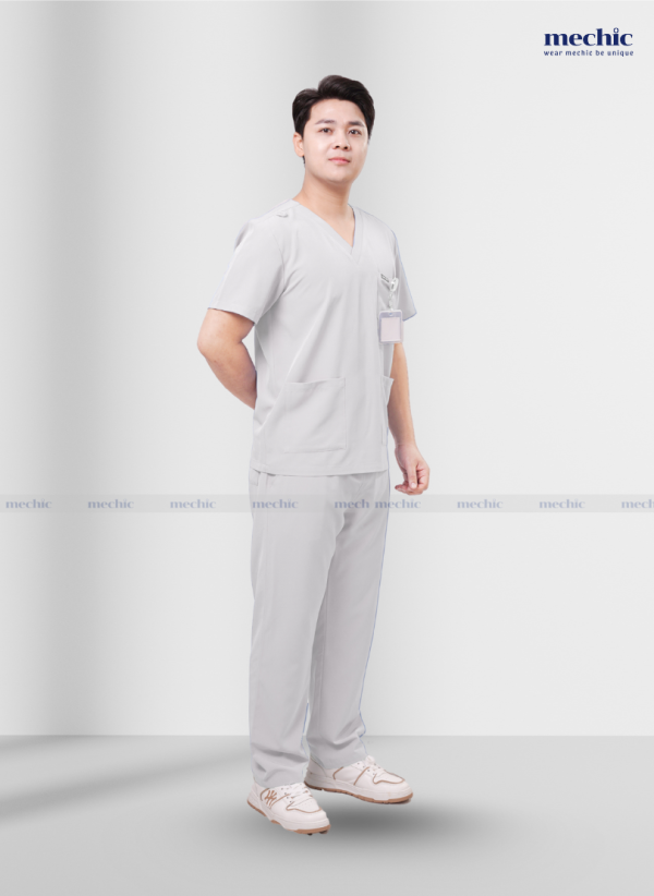 Bộ Scrubs Cổ Tim Ngắn Tay Nam 03
