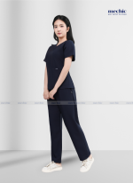 Bộ Scrubs Cổ Tim Nữ - Đen 01