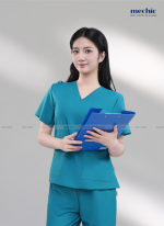 Bộ Scrubs Cổ Tim Nữ - Xanh Bạc Hà 04