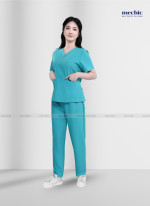 Bộ Scrubs Cổ Tim Nữ - Xanh Bạc Hà 04