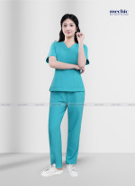 Bộ Scrubs Cổ Tim Nữ - Xanh Bạc Hà 04