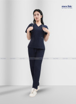 Bộ Scrubs Cổ Tim Nữ - Xanh Than 05