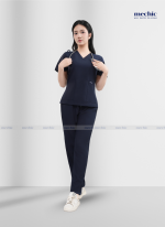 Bộ Scrubs Cổ Tim Nữ - Xanh Than 05