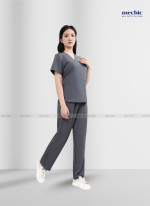 Bộ Scrubs Cổ Tim Nữ - Ghi 06