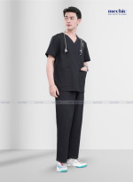 Bộ Scrubs Cổ Tim Nam - Đen 01