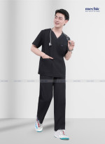 Bộ Scrubs Cổ Tim Nam - Đen 01