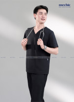 Bộ Scrubs Cổ Tim Nam - Đen 01