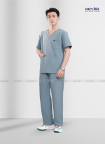Bộ Scrubs Cổ Tim Nam - Ghi xám 03