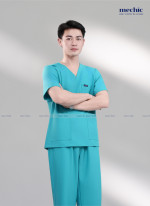 Bộ Scrubs Cổ Tim Nam - xanh bạc hà 04