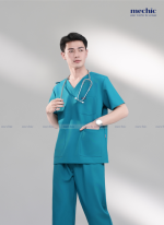 Bộ Scrubs Cổ Tim Nam - xanh bạc hà 04
