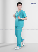 Bộ Scrubs Cổ Tim Nam - xanh bạc hà 04