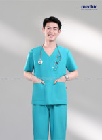 Bộ Scrubs Cổ Tim Nam - xanh bạc hà 04