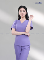 Bộ Scrubs Cổ Tim Nữ - Tím 07