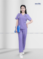 Bộ Scrubs Cổ Tim Nữ - Tím 07