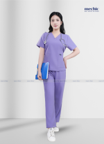 Bộ Scrubs Cổ Tim Nữ - Tím 07