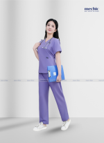 Bộ Scrubs Cổ Tim Nữ - Tím 07