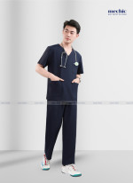 Bộ Scrubs Cổ Tim Nam - xanh than 05