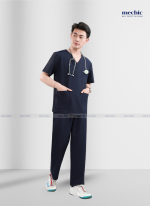 Bộ Scrubs Cổ Tim Nam - xanh than 05
