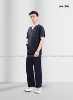 Bộ Scrubs Cổ Tim Nam - xanh than 05