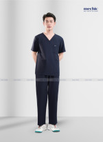 Bộ Scrubs Cổ Tim Nam - xanh than 05