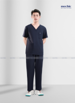 Bộ Scrubs Cổ Tim Nam - xanh than 05