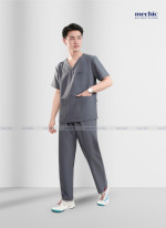 Bộ Scrubs Cổ Tim Nam - xám 06