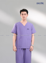Bộ Scrubs Cổ Tim Nam - Tím 07