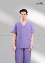 Bộ Scrubs Cổ Tim Nam - Tím 07