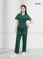 Bộ Scrubs Cổ Tim Nữ - Xanh Lá 09