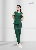 Bộ Scrubs Cổ Tim Nữ - Xanh Lá 09