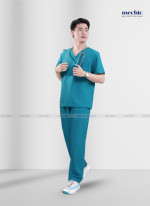 Bộ Scrubs Cổ Tim Nam - Xanh Cổ Vịt 08